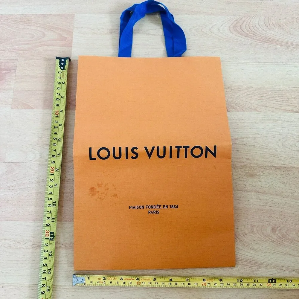 LV Louis Vuitton Paper Shopping Bag - med orange, 14